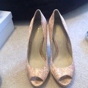 Gold and peach heels size 7.5